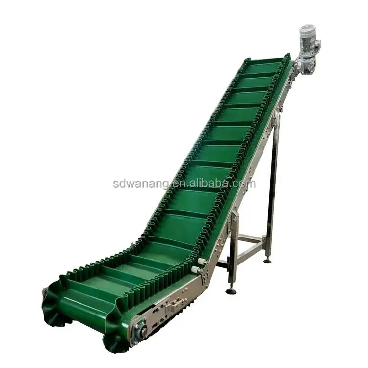 Inclined Belt Conveyor Machine Food Grade Grain Elevator Bucket ...