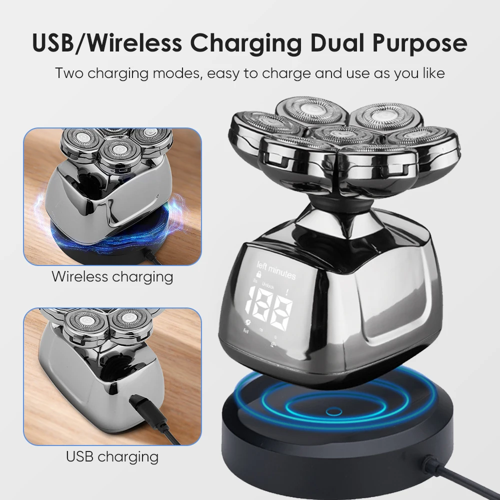 Waterproof Professional 7d Head Shaver Electric Facial Hair Removal