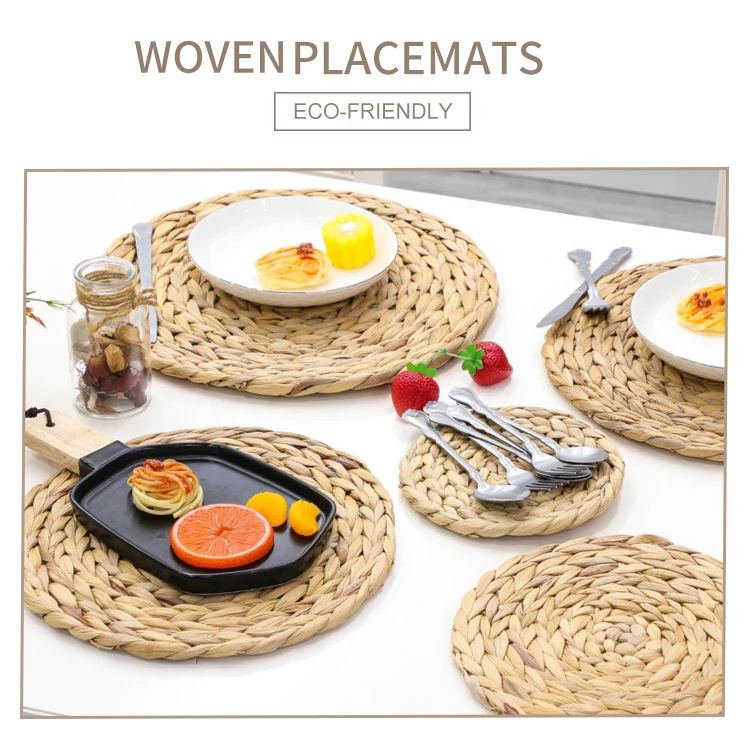 Starunk Hot Selling Round Water Hyacinth Dinner Pad Mat Placemat For
