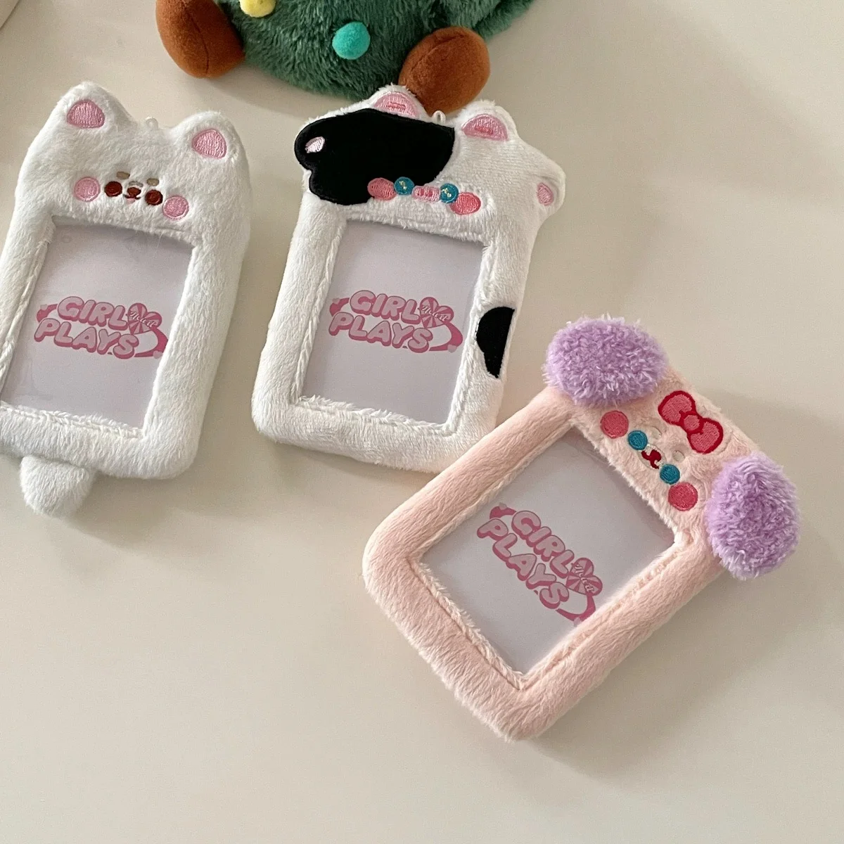 Custom Cute Photo Card Holder Animal Doll Fluffy Ic Card Kpop Collect