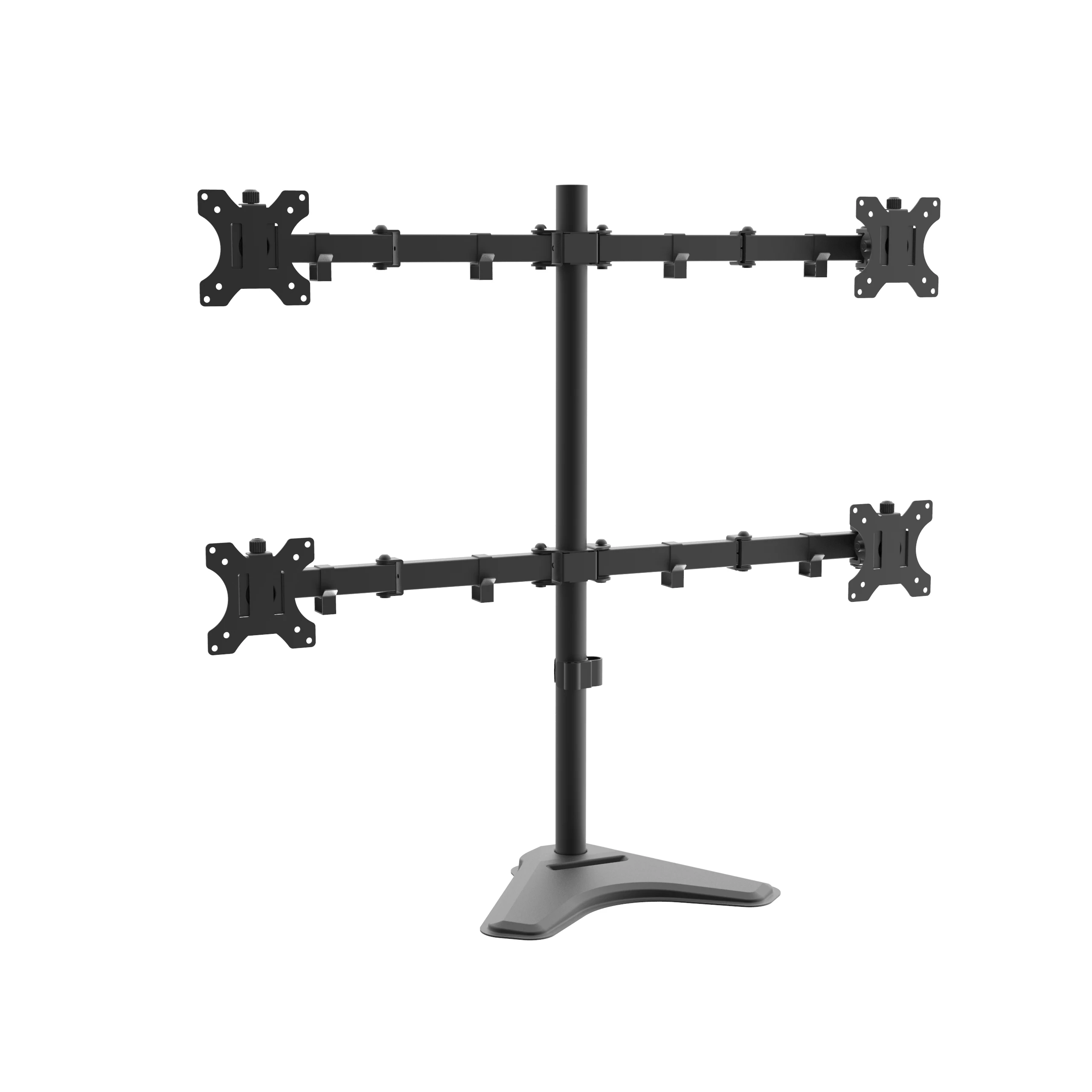 Factory Adjustable Four Screens Degrees Rotation Desktop Monitor Desk 4 Arms Mount Stand
