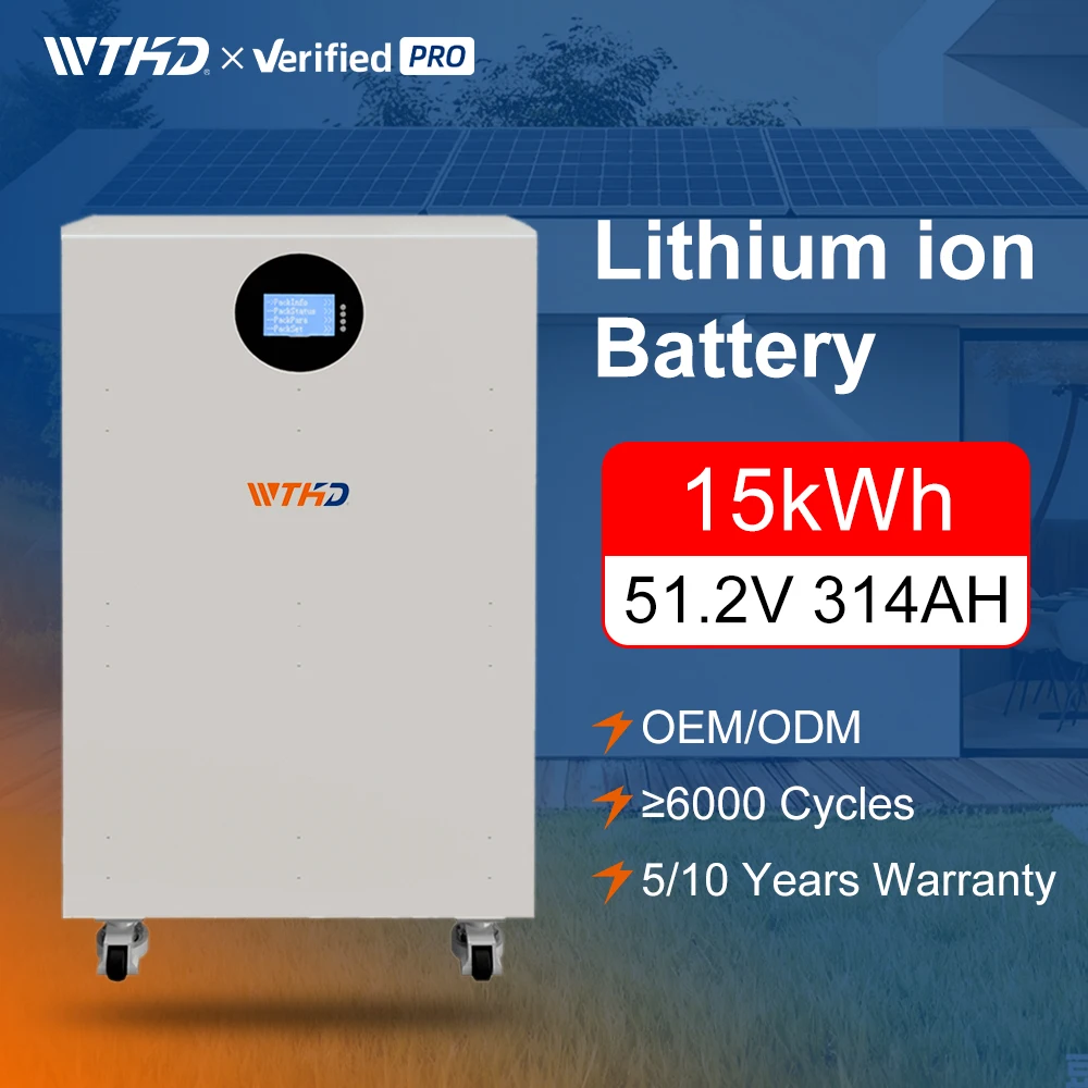 51,2V 314Ah Quyosh litий batareyasi to'plami 15kwh Uy energiya saqlash tizimi 48V 280Ah LiFePO4 batareya