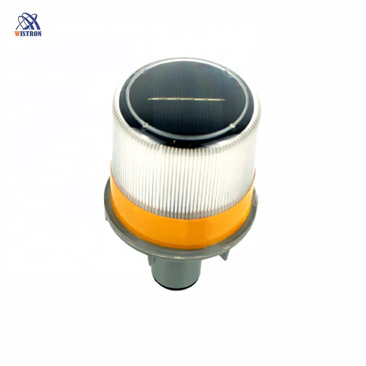 Barricade Solar LED Beacon Light Waterproof Blinking Amber LED Strobe Traffic Cone Flashing Warning Light