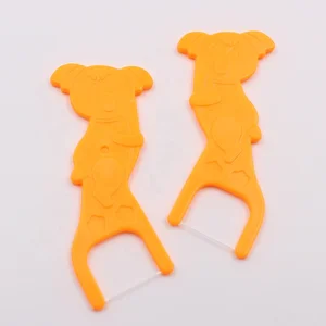 Daily Care Customize Logo Kid's Dental Flosser Free Sample Personal Use Interdental Floss Pick Colored Animal Shape Flosser