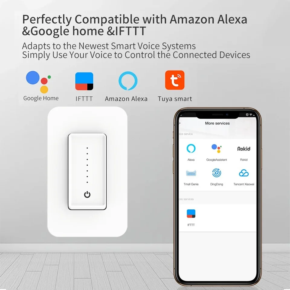 Tuya Way Smart LED Dimmable Wifi Light Switch Year Warranty