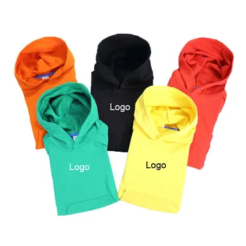 Wholesale Custom Printing Kids Sport Hoodies Solid Color Blank Pullover Boy Sweater Tops Kids Sweatshirt Hoodie