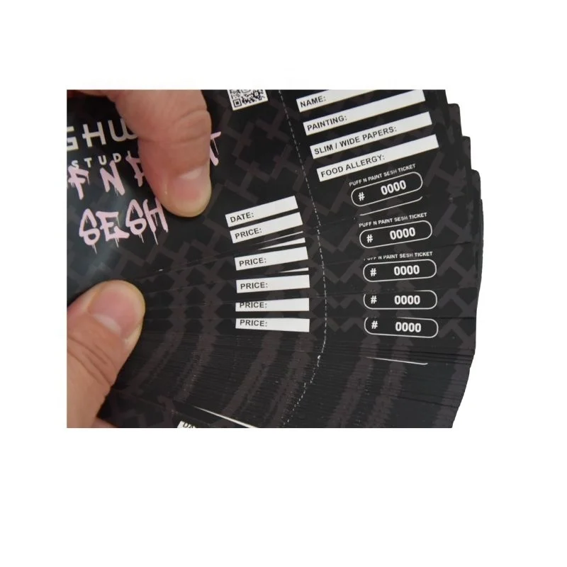 Printed Paper Ticket Voucher Custom Raffle Books Printing Personalized Two Sides Printing Z-folds Tickets