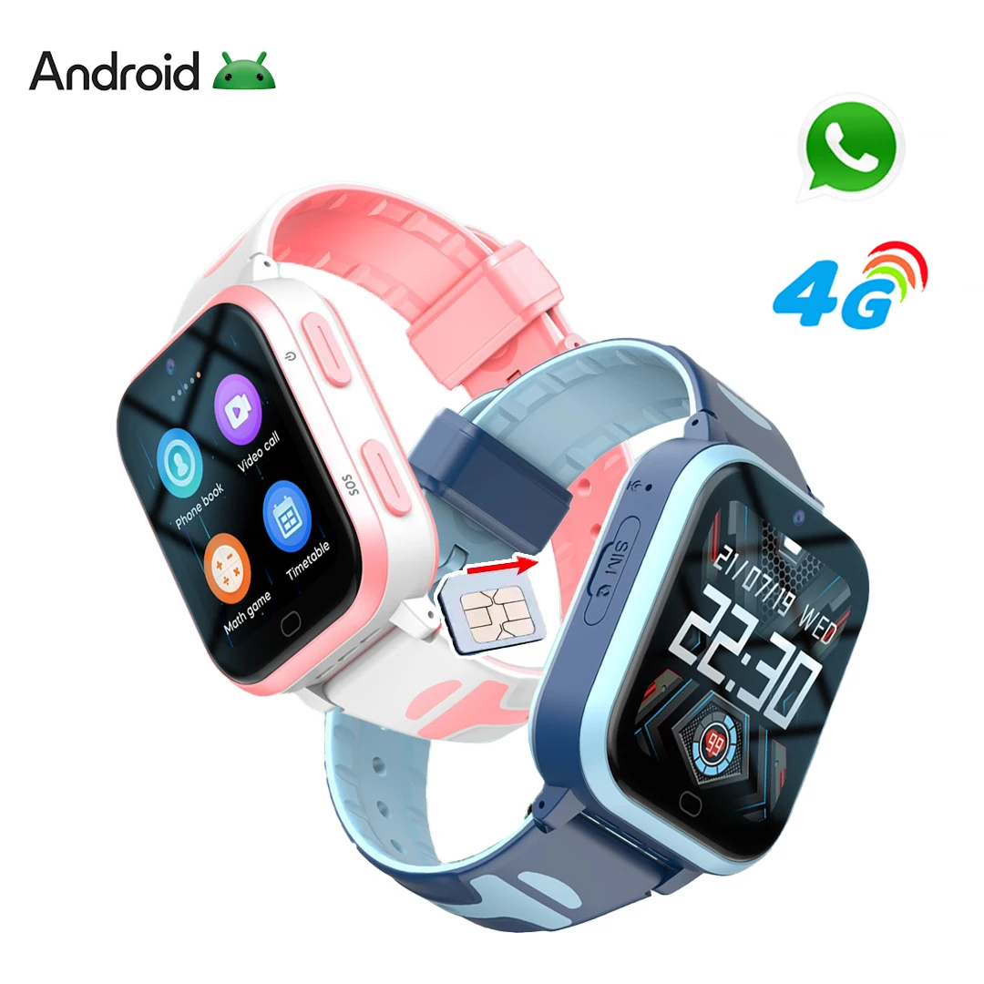 D5 Top Quality Advanced Android 4G Kids Smart Watch Sim Card Wifi With Chip  Tracking and Camera Smart Watch Kids GPS