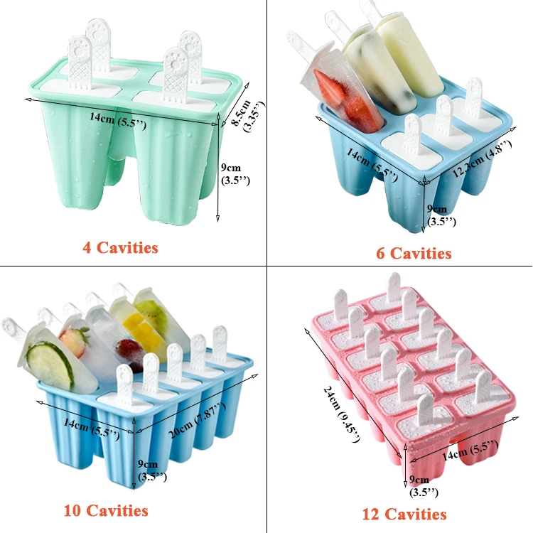 Number-one Popsicle Molds, 12-cavities Reusable Silicone Popsicle