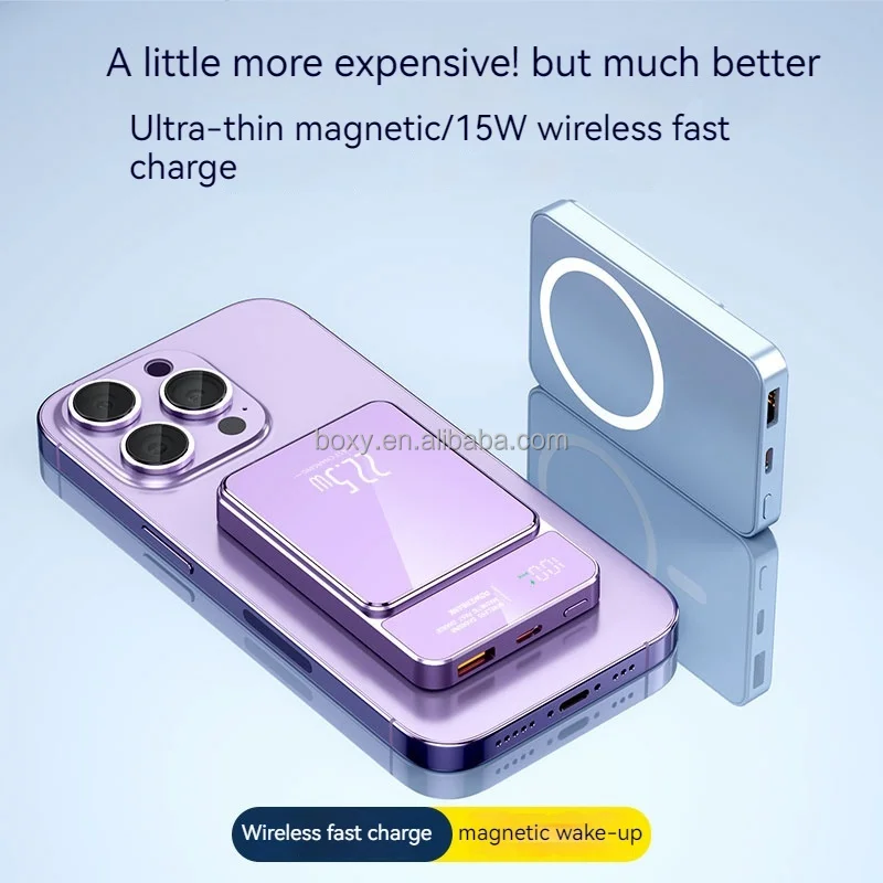 OEM/ODM High Quality Portable Magnetic Mini 5000mAh Power Bank Wireless 15W  Quick Charger 10000mAh Powerbank - Main Image