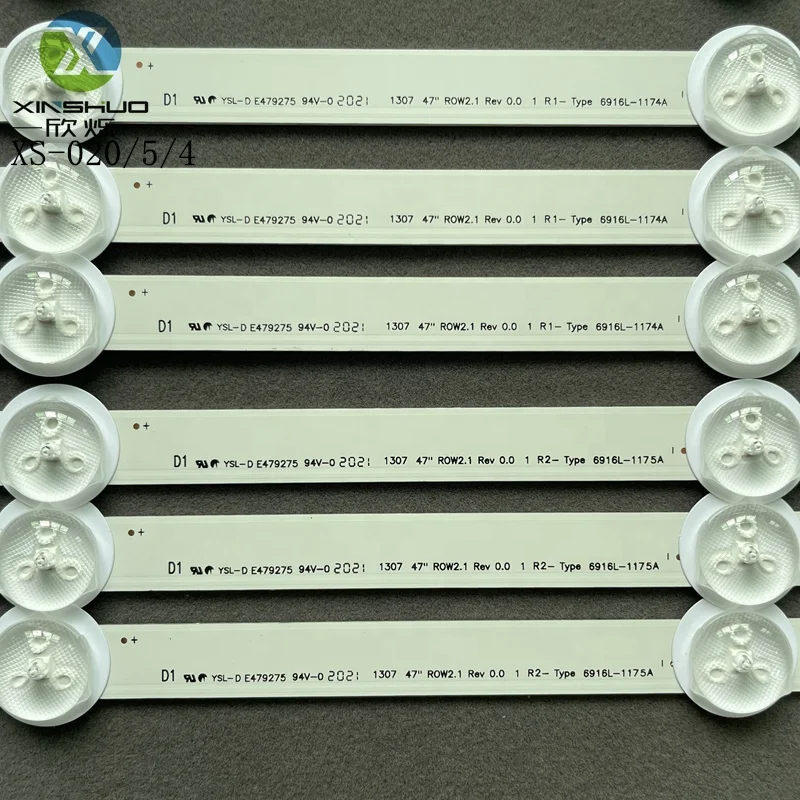 LED Back Light Strip 47'' ROW2.1 REV 0.7 R1L1R2L2 6916L-1176A Use for LG 47LN5700 LG47LN519C LC470DUE-SFU1