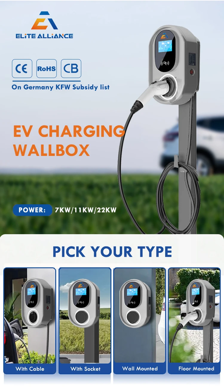 16a 32a 11kw Ip65 Type2 Car Charging Station Fast Ev Charger Ev ...