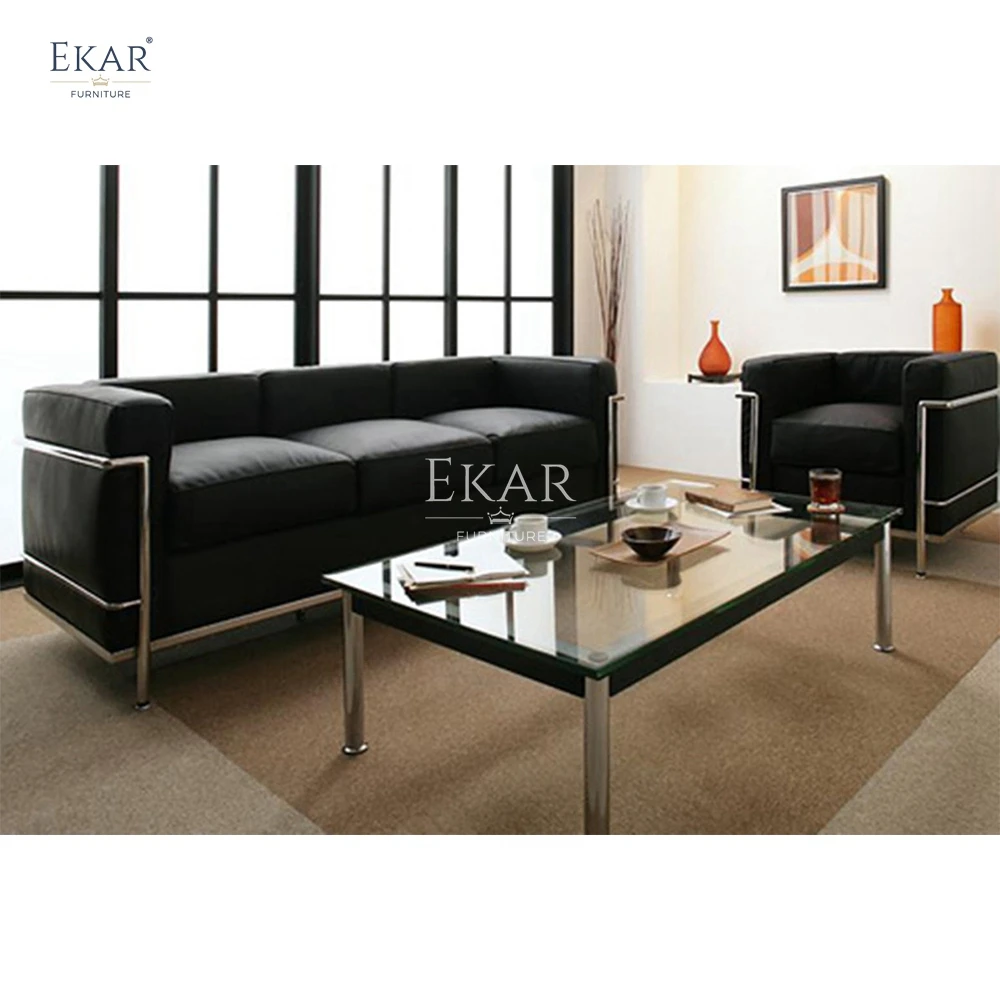 product contemporary three seat contemporary stainless steel pu sectional sofa hotels halls villas apartments schools hospitals living-62