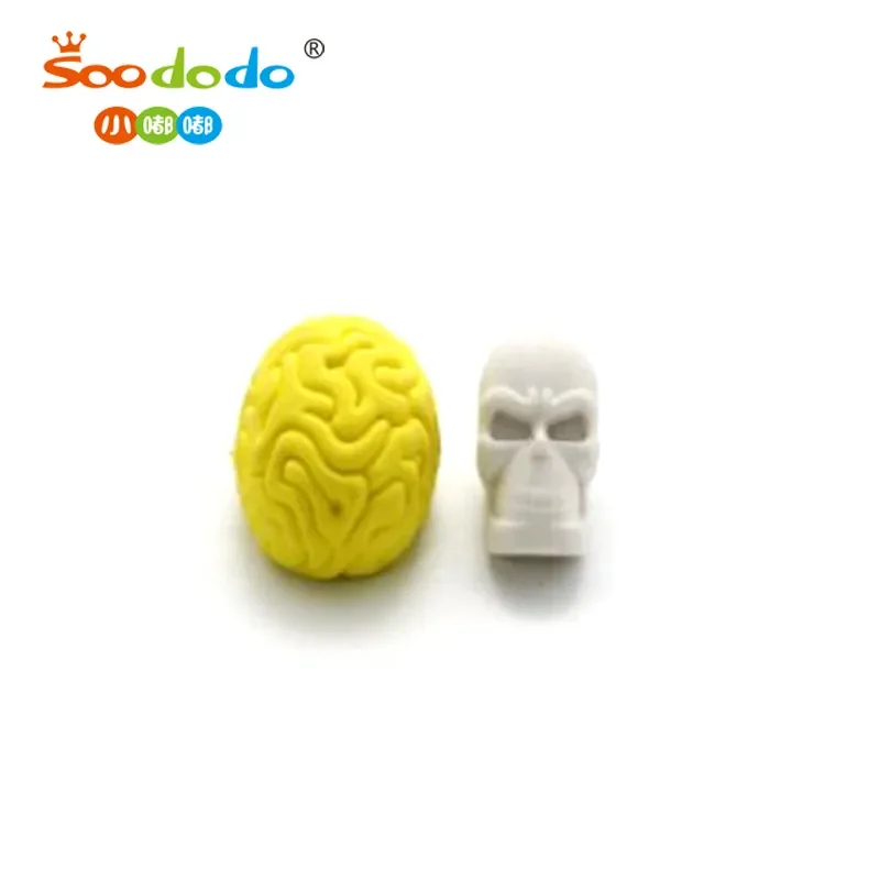 Novery Soodood 3d Brain Skull Skeleton Eraser Shaped Pencil Print