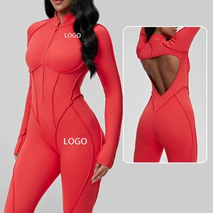 Clothing Manufacturer Plus Size Gym Set Women Long Sleeve Contour Stitch High Stretch Moisture Wicking for Autumn Running Sports