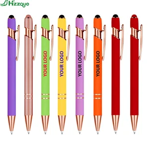Wholesale Best Selling Multi-Functional Metal Pen Custom Logo Stylus Soft Touch Screen Ballpoint Pens Top Seller