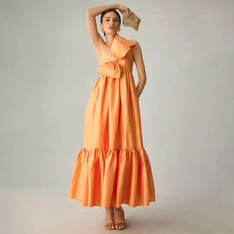 Custom Party Evening Dress High Quality French Girls Fancy Dresses With  Fashion Design Mini Bow Tie Summer Casual Dresses