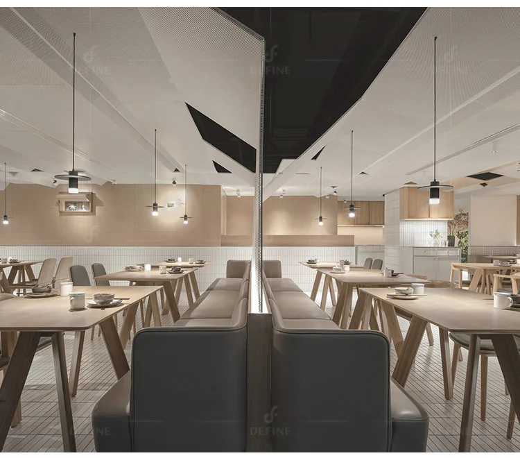 Modern Restaurant Furniture Booth Seats Cafeteria Cafe Table And Chairs