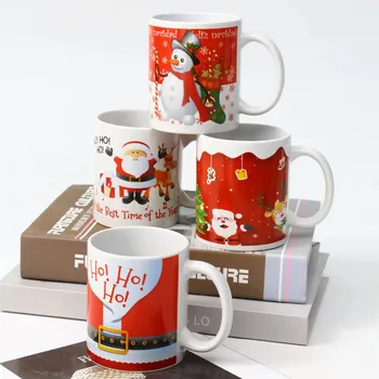 2024 Hot Selling 11oz White Sublimation Customizable Badge Santa Mug