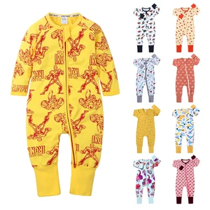 Custom Winter Toddler Printed Long Sleeve Onesie Jumpsuit Bamboo Zipper Baby Romper