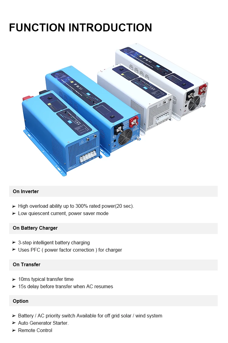 Low Frequency Single Split Phase 1000w 2000w 3000w 4000w 5000w 6000w Inverters 24v Pure Sine