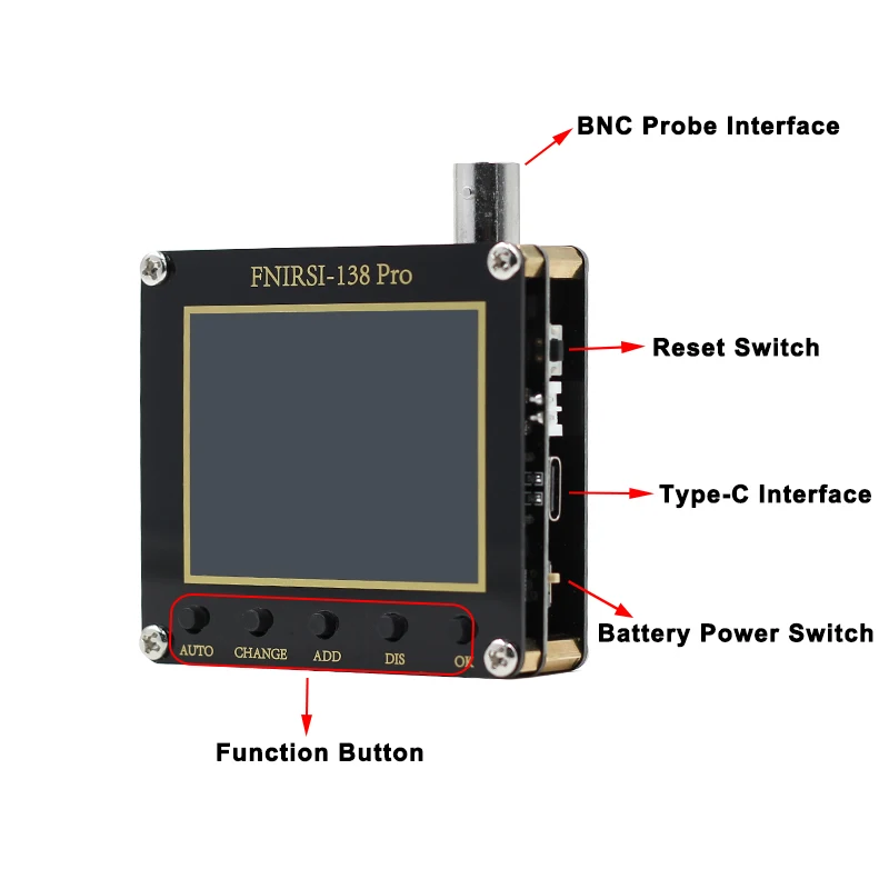 Hantek DSO1202E 5 in 1 6000 Counts DMM Digital FFT Spectrum Analyzer with Frequency Counter 200MHz 2 CH Handheld Oscilloscope