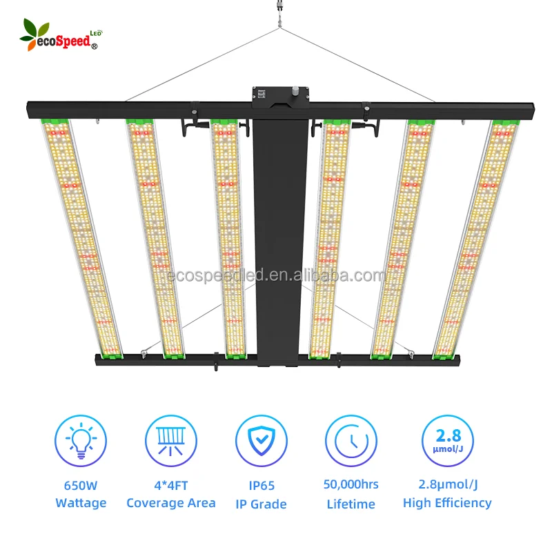 Ecospeed LED Grow Light Bar Fixture - 650w Full Spectrum