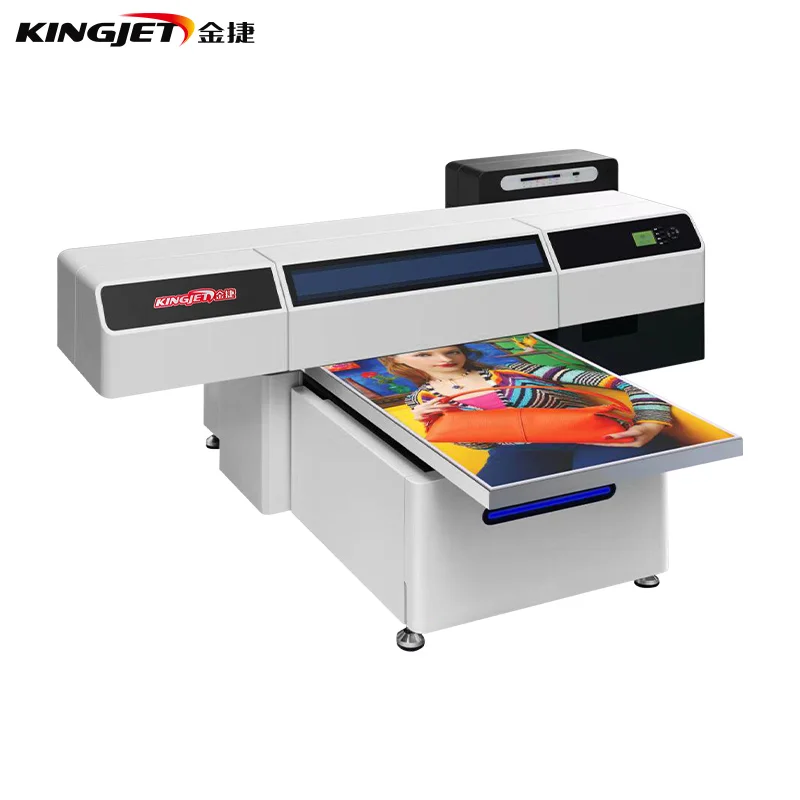 Kinjet Plotter UV Digital Glass Ceramic Tile Plastic Aluminum Mobile Phone Case Flatbed Led UV Printer