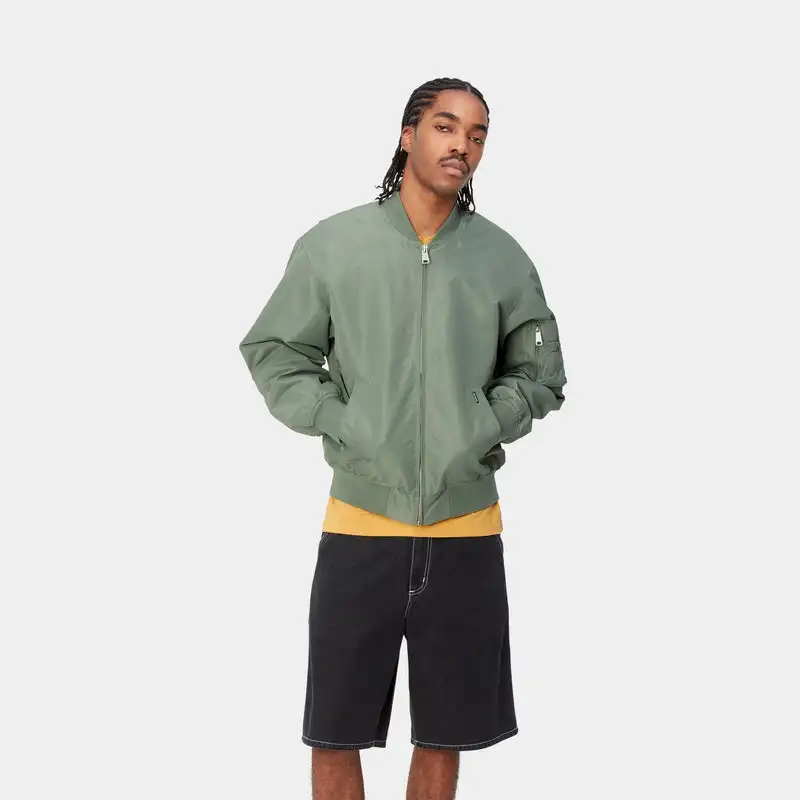 Windbreaker Plus Size Track Plain Zipper Oversized Cropped Boxy Workout Varsity Nylon Bomber Jacket Men_voghion.com
