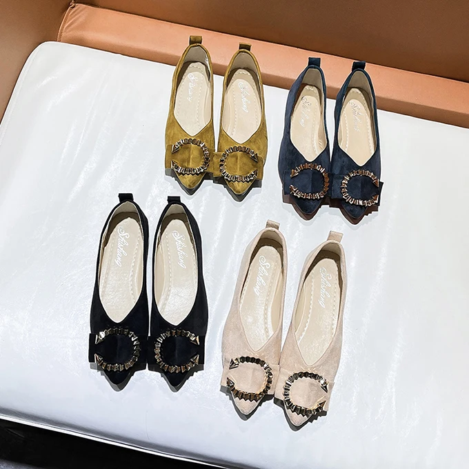 New Design Stylish Flats With Frosted Shining Toe Flat Shoes For Women