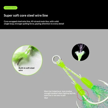 Factory Spot Wholesale Core-Wrapped High-Carbon Steel Double Sea Fishing Hooks Big-Bait Slow-Rolling Lure Jig – Metal Jig – view 4