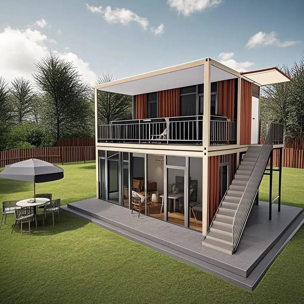 China Portable Flat Pack Folding Movable Casas Prefrafricadas Steel Frame 2 Story Glass Container House for Work Office