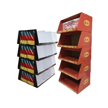 Pdq tray stackable promotional cardboard display pdq floor display box cardboard pallet display for hat promotion