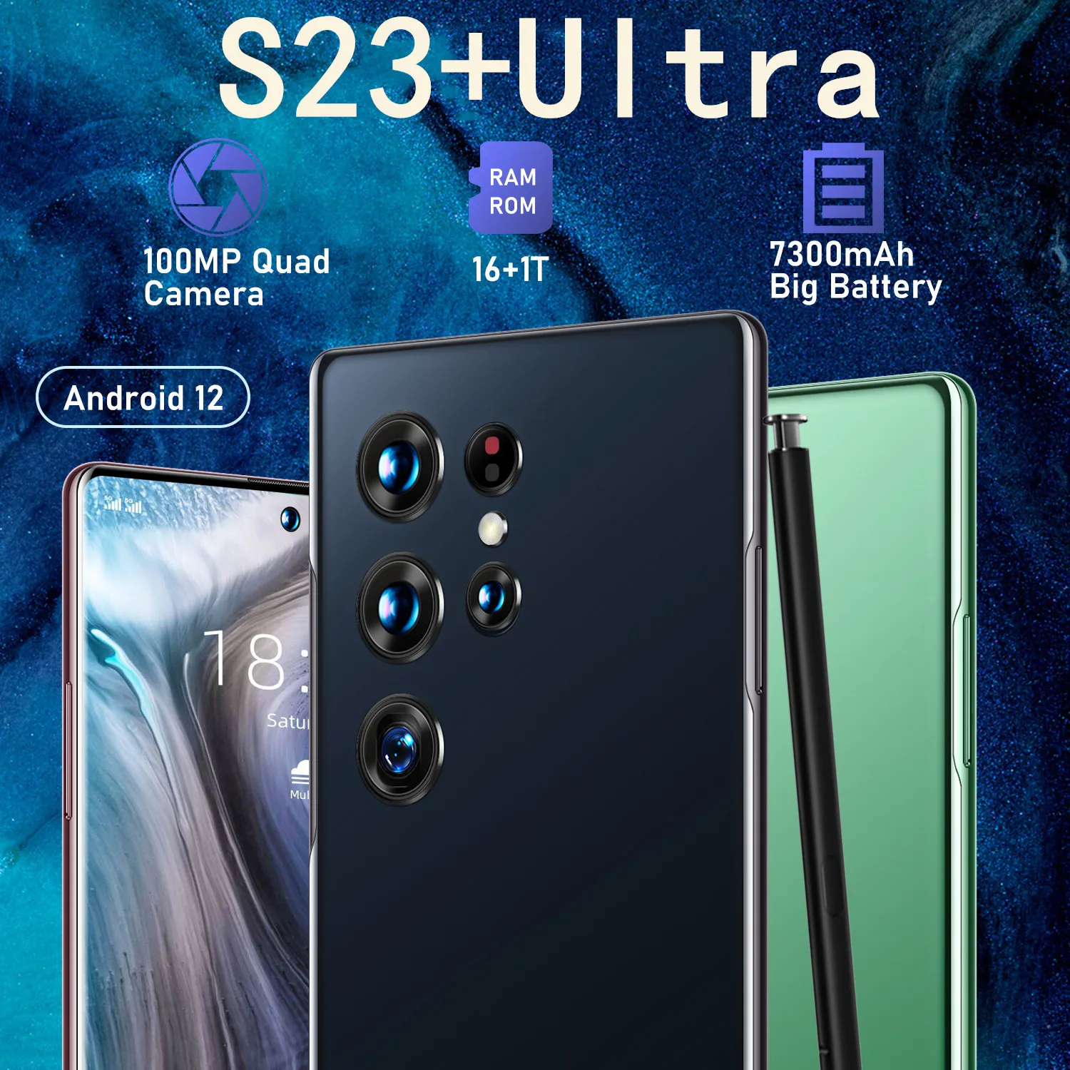 Smartphone,S23 Ultra, 7.3inch, 16GB RAM 1TB ROM,48MP 72MP,5G