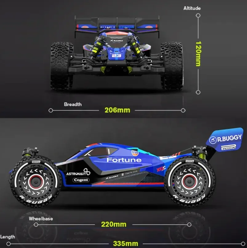 RLAARLO X12S RC Car - 90KM/H Speed Metal Brushless Buggy