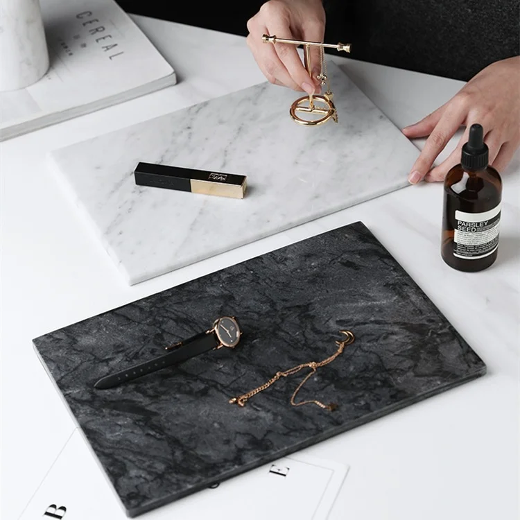 SH STONE Wholesale Natural Stone Serving Platter Plate Tray Custom Design Handcraft White Marble Decor Cheese Cutting Chop Board