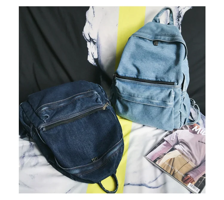 Denim Set Backpack and Mini Bagrecycled Denim Backpackblue 