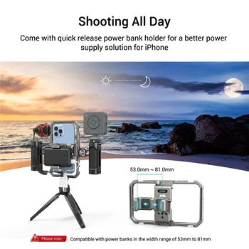 SmallRig Universal Video Kit for iPhone SmartPhone Vlogging and Live Streaming Cage Set with Microphone Light Tripod Side product image