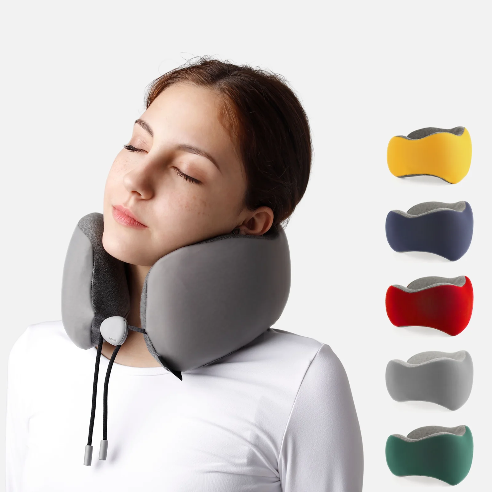 Upgraded Travel Neck Pillow for Airplane 100% Pure Memory Foam Travel Pillow for Flight Headrest Sleep
