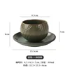 Coconut shell coffee cup and saucer - matcha green