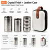 silver Crystal Finish + Leather Case