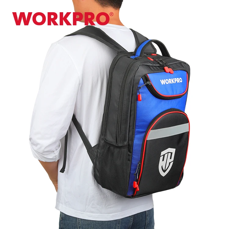 Workpro Blue Black Color Tool Organizer Storage Bag Backpack Tool Bag