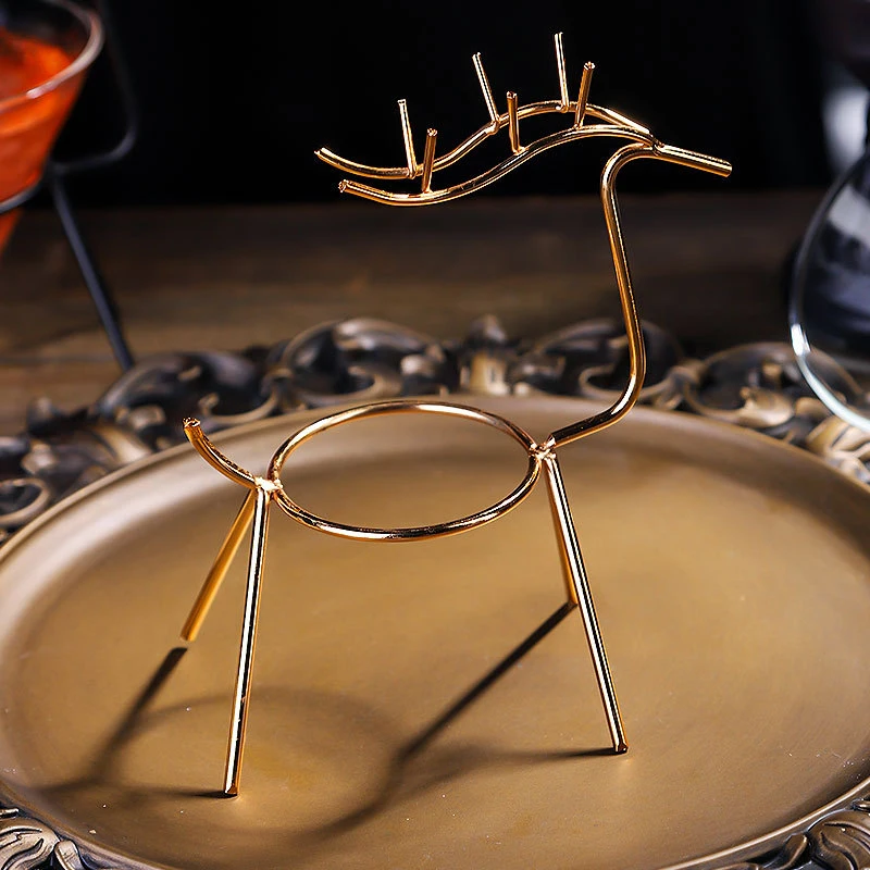Creative Personality Fawn Iron Frame Glass Crystal Cocktail Glass Martini Glass