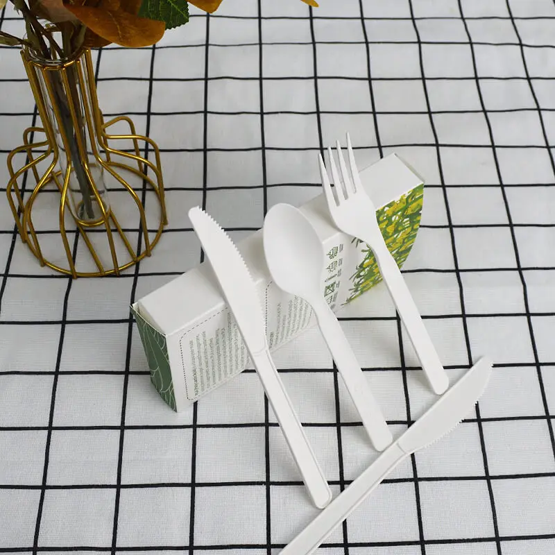 Corn Starch Biodegradable Spoon China Cutlery Paper Bag Bulk Spoons