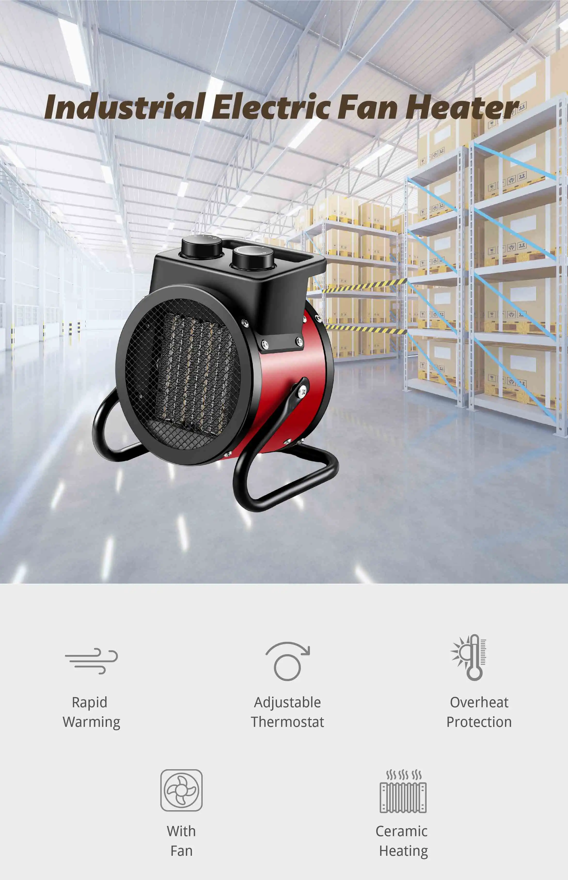 Electric Fan, Portable, 2000W - detail 6