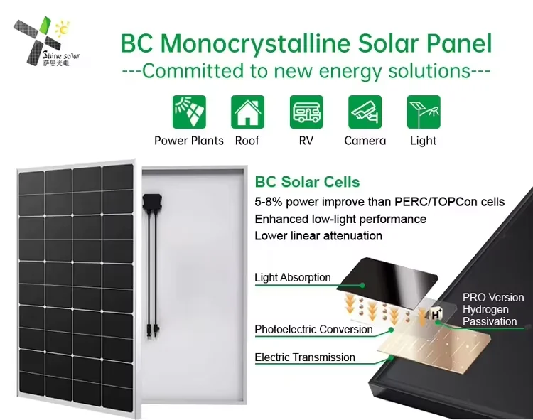 12V High Quality Photovoltaic HPBC Small Solar Panels 100w 120w 200w ...