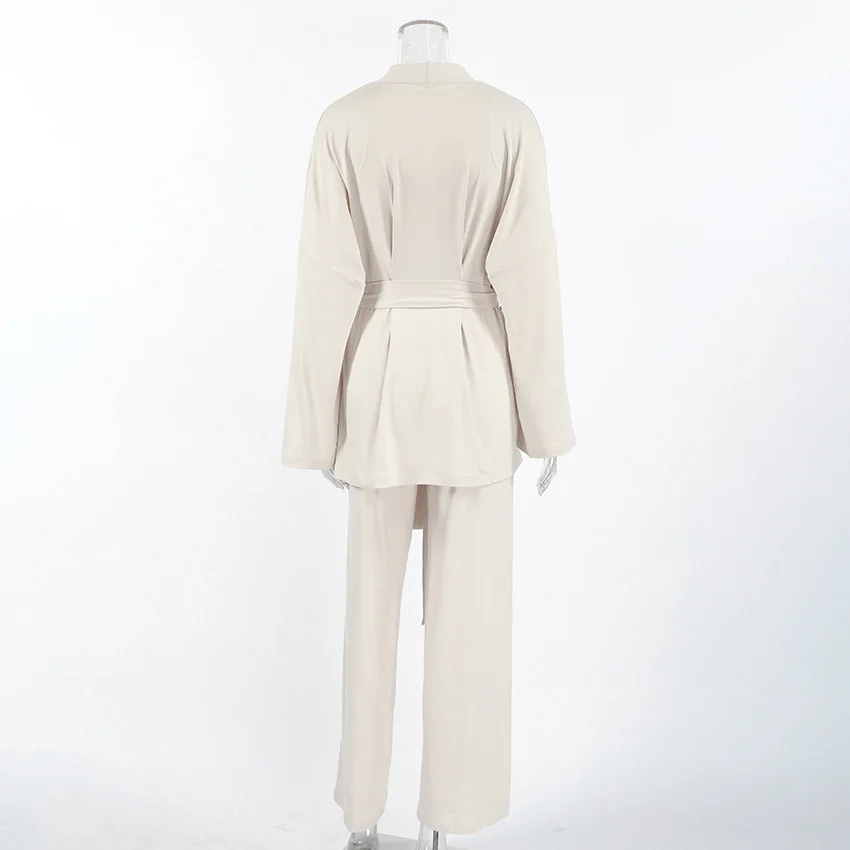 Women's Pajama Set Long Sleeve Cardigan Camisole Pants Breathable Seamless Thermal Autumn Winter Lounge Wear 2026 — detail