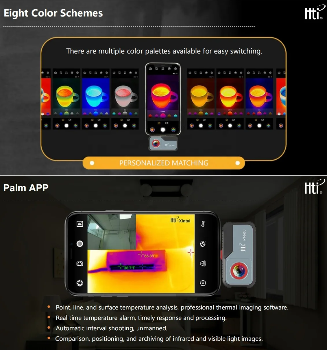 Hti 203u Multi Color Check Camera Mobile Thermographic Camera