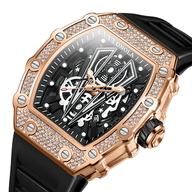 thumbnail image 2 of OLEVS Watches For Men Diamond Analog Quartz Dress Stainless Steel... 2 of 10
