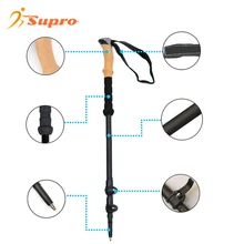 Supro High Quality Adjustable Aluminum Alloy Retractable Outdoor Cork Folding Hiking Poles